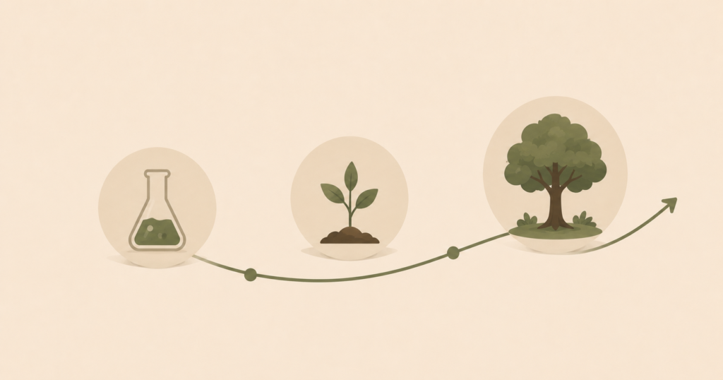 Three stages of ecommerce business growth from testing to growth to scale
