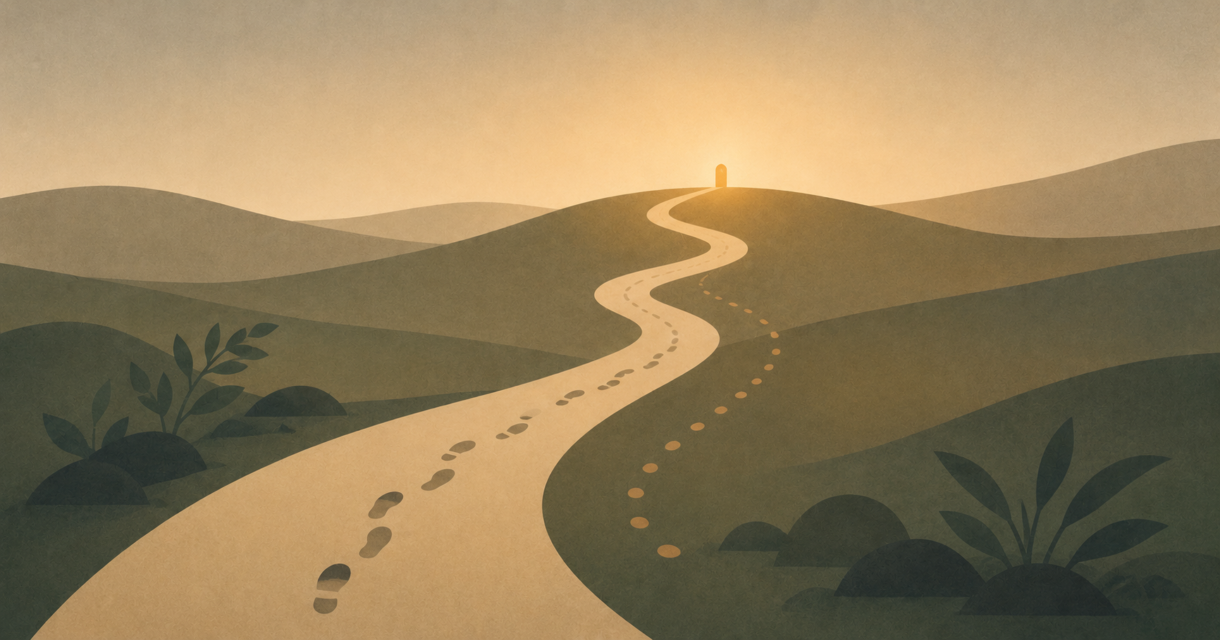 Abstract illustration of a guided path forward, representing structured mentorship